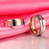 Polished Rose Gold Rhinestone Couple's Rings - Zodeys