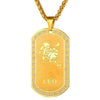 Gold Zodiac Dog Tag Pendant Necklace - Zodeys