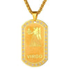 Gold Zodiac Dog Tag Pendant Necklace - Zodeys