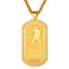 Gold Zodiac Dog Tag Pendant Necklace - Zodeys