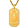 Gold Zodiac Dog Tag Pendant Necklace - Zodeys