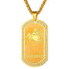 Gold Zodiac Dog Tag Pendant Necklace - Zodeys