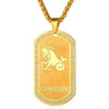 Gold Zodiac Dog Tag Pendant Necklace - Zodeys