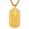 Gold Zodiac Dog Tag Pendant Necklace - Zodeys