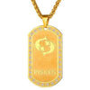 Gold Zodiac Dog Tag Pendant Necklace - Zodeys