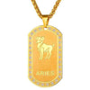 Gold Zodiac Dog Tag Pendant Necklace - Zodeys