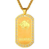 Gold Zodiac Dog Tag Pendant Necklace - Zodeys