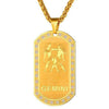 Gold Zodiac Dog Tag Pendant Necklace - Zodeys