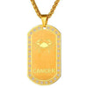 Gold Zodiac Dog Tag Pendant Necklace - Zodeys