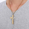 Jagged Edge Double Cross Bible Prayer Necklace - Zodeys