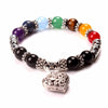 7 Chakra Mixed Crystal Stones Heart Charm Bracelet - Zodeys