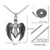 Fallen Angel Rhinestone Winged Cross Necklace - Zodeys