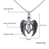 Fallen Angel Rhinestone Winged Cross Necklace - Zodeys