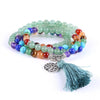 Green Aventurine Tree of Life & Chakra Tassel Bracelet - Zodeys