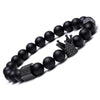 Matte Onyx Natural Stone Crown Bracelet - Zodeys
