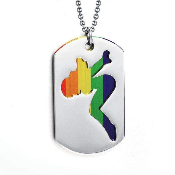 Rainbow Lady LGBT Dog Tag Necklace