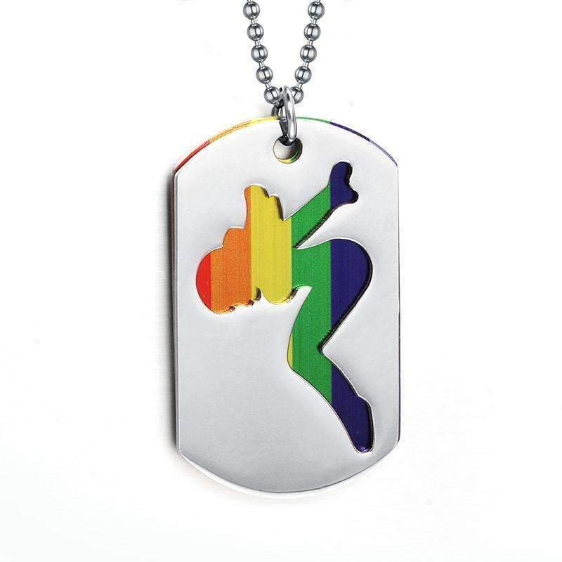 Rainbow Lady LGBT Dog Tag Necklace