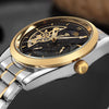 Luxury Gold Mechanical Skeleton Onyx Watch - Zodeys