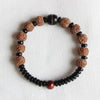 Natural Coconut Shell Rudraksha Tiger Eye Bracelet
