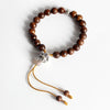 Tiger Skin Sandalwood White Copper Six Mantra Bracelet - Zodeys