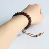 Tiger Skin Sandalwood White Copper Six Mantra Bracelet - Zodeys