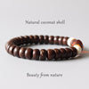 Lampwork & Natural Coconut Shell Beaded Stretch Bracelet - Zodeys