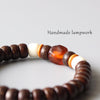 Lampwork & Natural Coconut Shell Beaded Stretch Bracelet - Zodeys