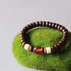 Lampwork & Natural Coconut Shell Beaded Stretch Bracelet - Zodeys