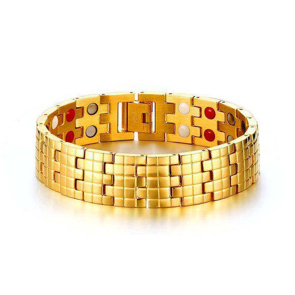 Thick Gold Magnetic Hologram Bracelet - Zodeys