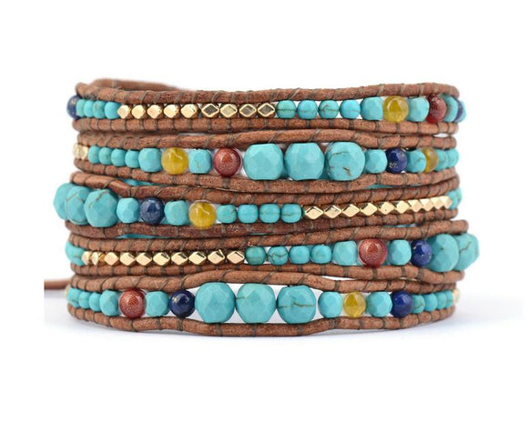 Graduated Stone Beads Boho Bracelet - Zodeys