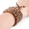Cylindrical Wenge Wood Prayer Mala Beads Tibetan Buddhist Bracelet - Zodeys