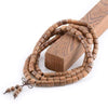Cylindrical Wenge Wood Prayer Mala Beads Tibetan Buddhist Bracelet - Zodeys
