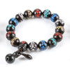 Dark Wood Color-Engraved Buddhist Prayer Bracelet - Zodeys