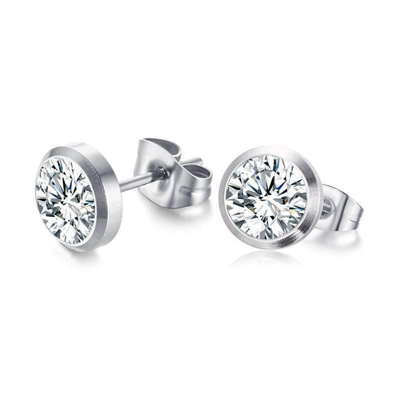 Silver Cubic Zirconia Stud Earrings