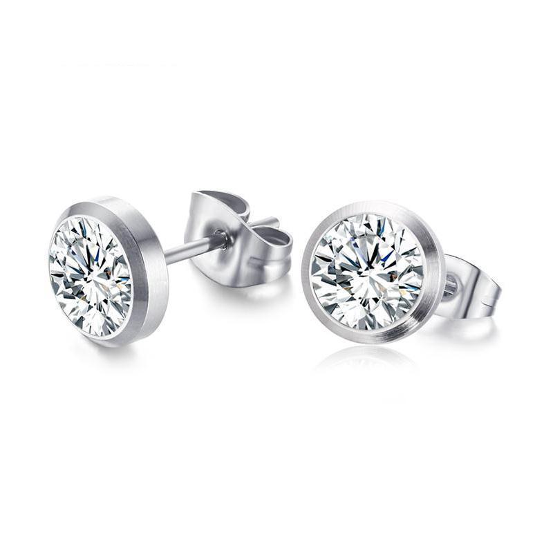 Silver Cubic Zirconia Stud Earrings