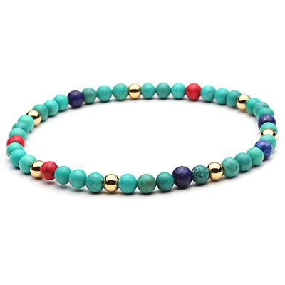 Natural Stone Gold Beaded Bracelet