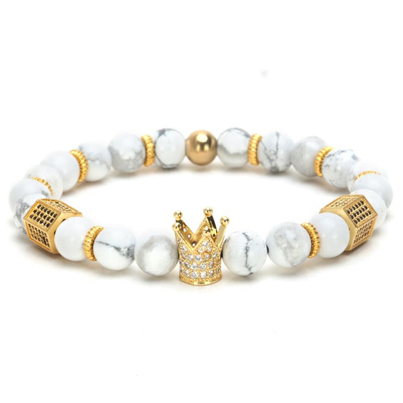Imperial Crown Natural Stone Charm Bracelet - Zodeys