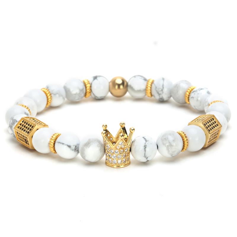 Imperial Crown Natural Stone Charm Bracelet - Zodeys