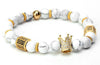 El Rey Imperial Crown Micro-Paved Natural Stone Bracelet - Zodeys