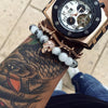 Goshenite Vanilla Haze Beaded Skull Bracelet - Zodeys