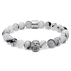 Goshenite Vanilla Haze Beaded Skull Bracelet - Zodeys
