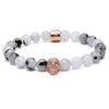 Goshenite Vanilla Haze Beaded Skull Bracelet - Zodeys