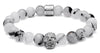 Goshenite Vanilla Haze Beaded Skull Bracelet - Zodeys