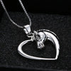 Silver Horse & Heart Necklace