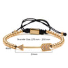 Rhinestone Paved Gold Arrow Beaded Macrame Bracelet