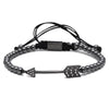 Rhinestone Paved Gold Arrow Beaded Macrame Bracelet