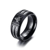 High Polish Matte Black Barbed Wire Masonic Ring - Zodeys