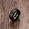 High Polish Matte Black Barbed Wire Masonic Ring - Zodeys