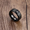 High Polish Matte Black Barbed Wire Masonic Ring - Zodeys