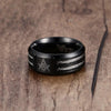 High Polish Matte Black Barbed Wire Masonic Ring - Zodeys